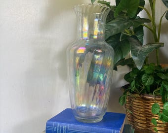 Vintage iridescent glass vase