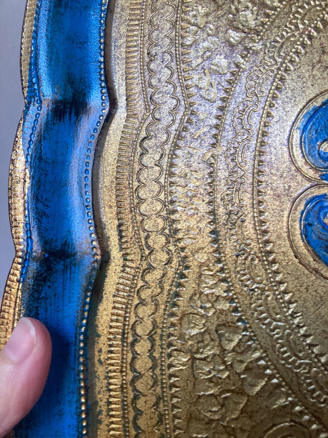 Two Blue and Gold Plastic Florentine Trays Made in Italy - Etsy