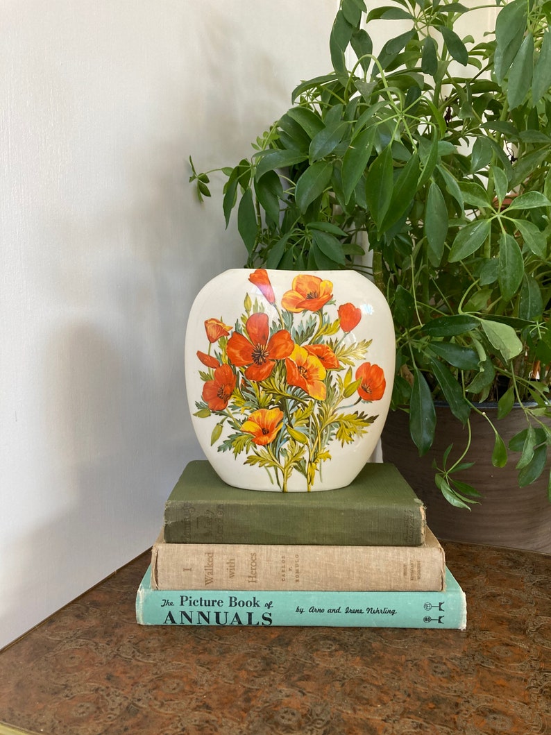 Orange floral vase