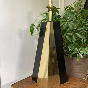 Large brass pyramid lamp