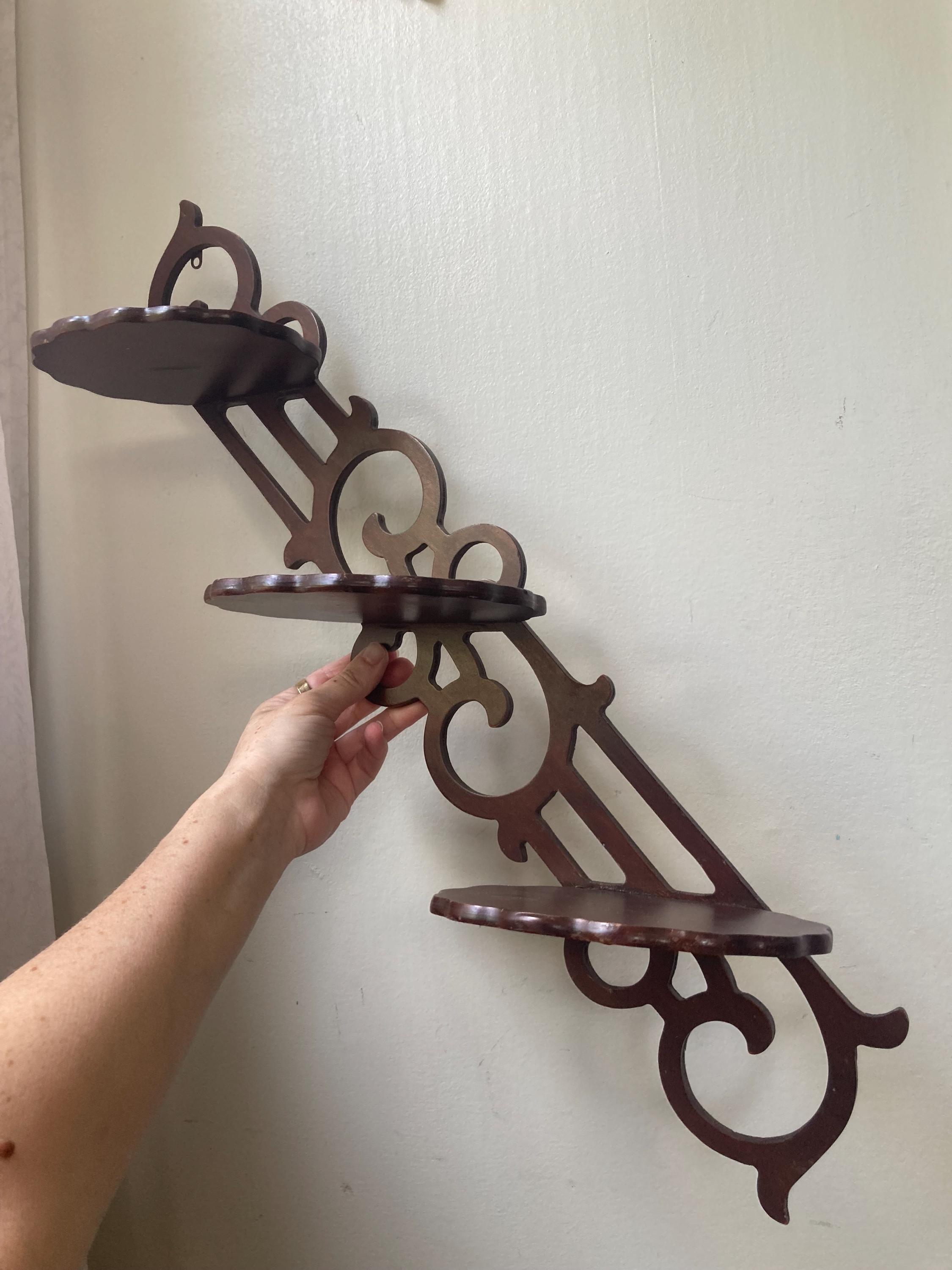 Shelf Diagonal Vintage Ornate Wood Diagonal Line Shelf - Etsy