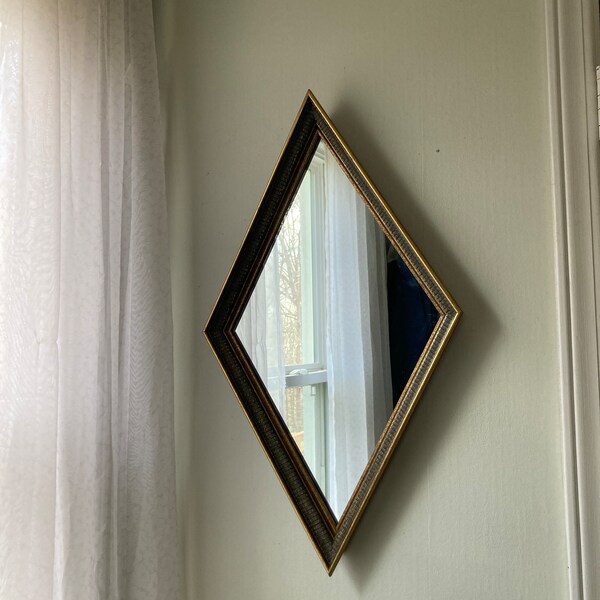 Vintage diamond shaped mirror