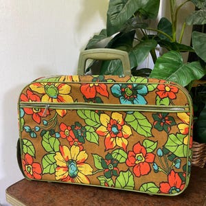 Vintage Green Floral Bantam Overnight Luggage. C - Etsy