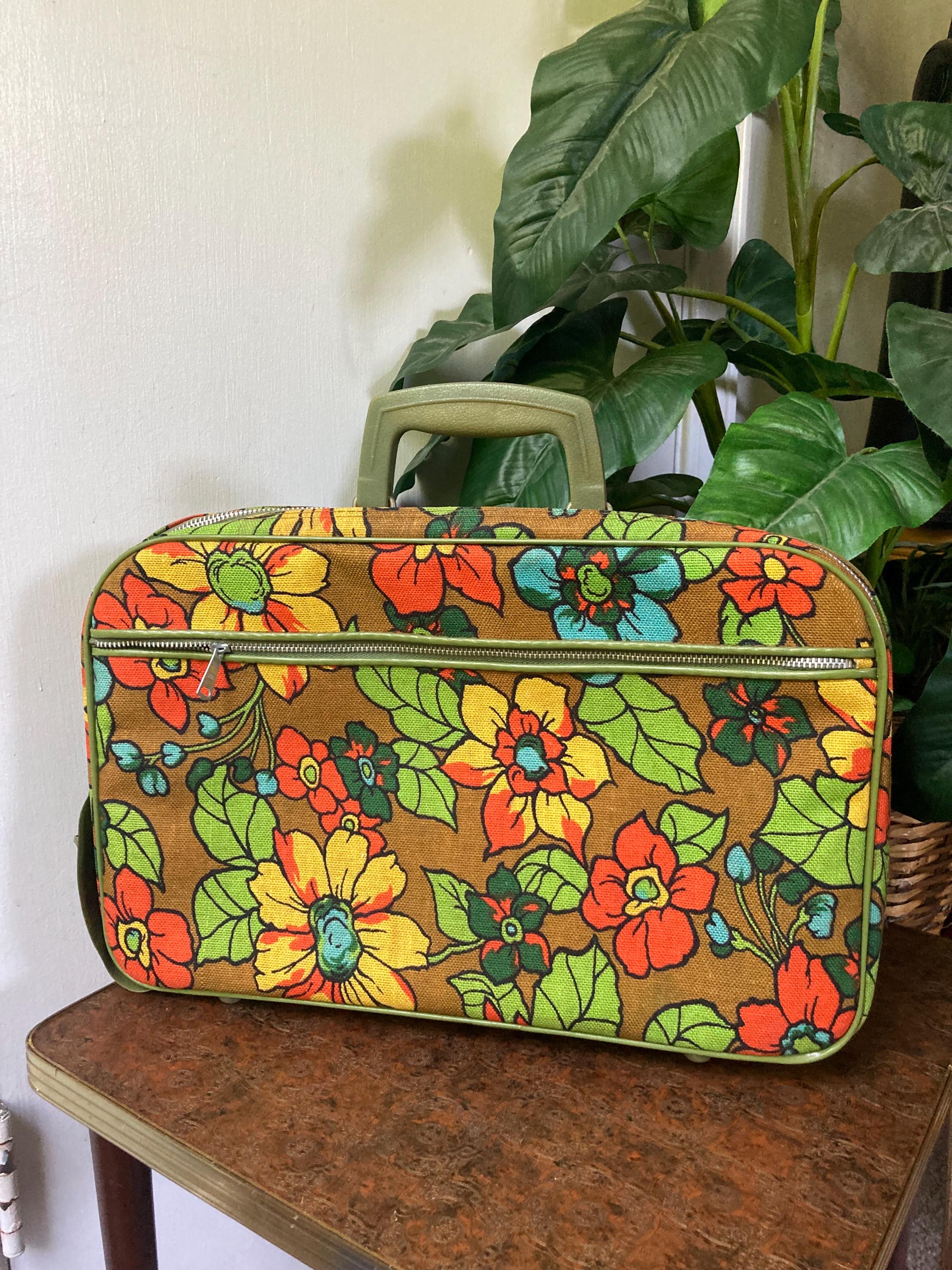 ミィ様10/12⭕️vintage 染め❗️A4 コットンバッグ　鉄錆色スペシャル Vintage Green Floral Bantam Overnight Luggage. C - Etsy