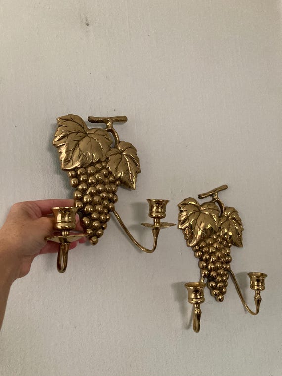 Brass grapes sconces