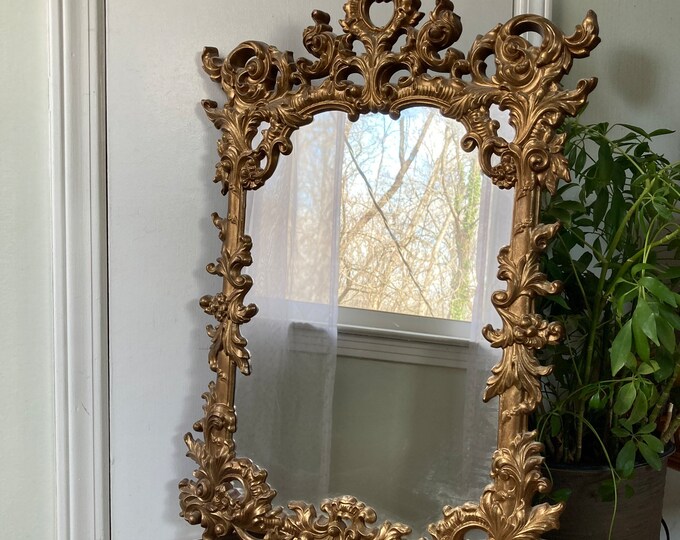 Ornate Vintage Gold Mirror Etsy