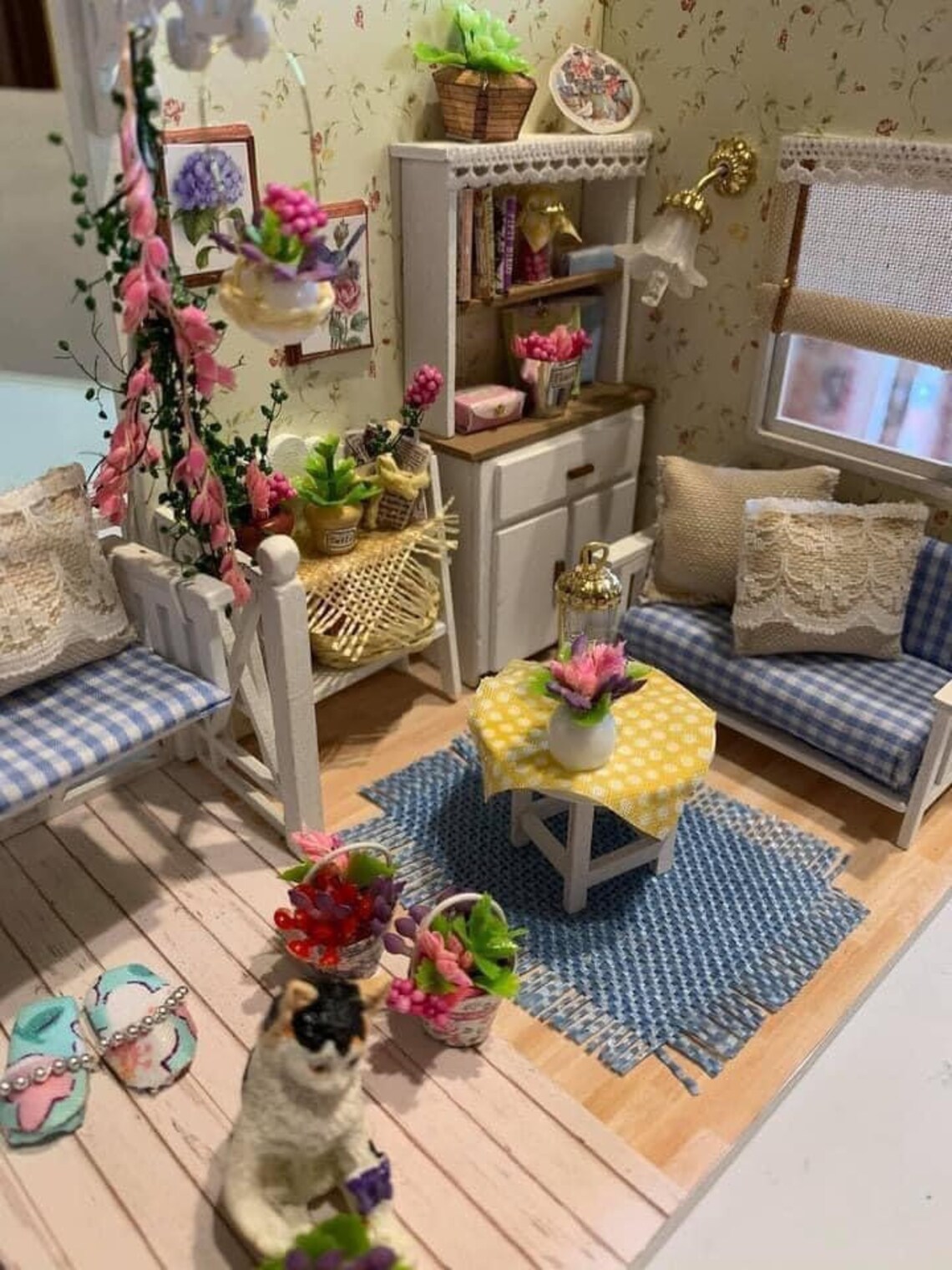 A finished dollhouse kit patio furniture set. Fully completed Etsy