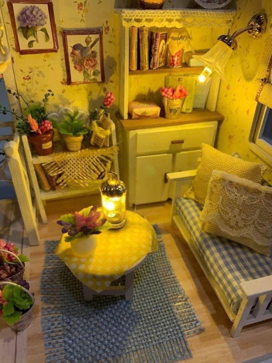 A finished dollhouse kit patio furniture set. Fully completed Etsy