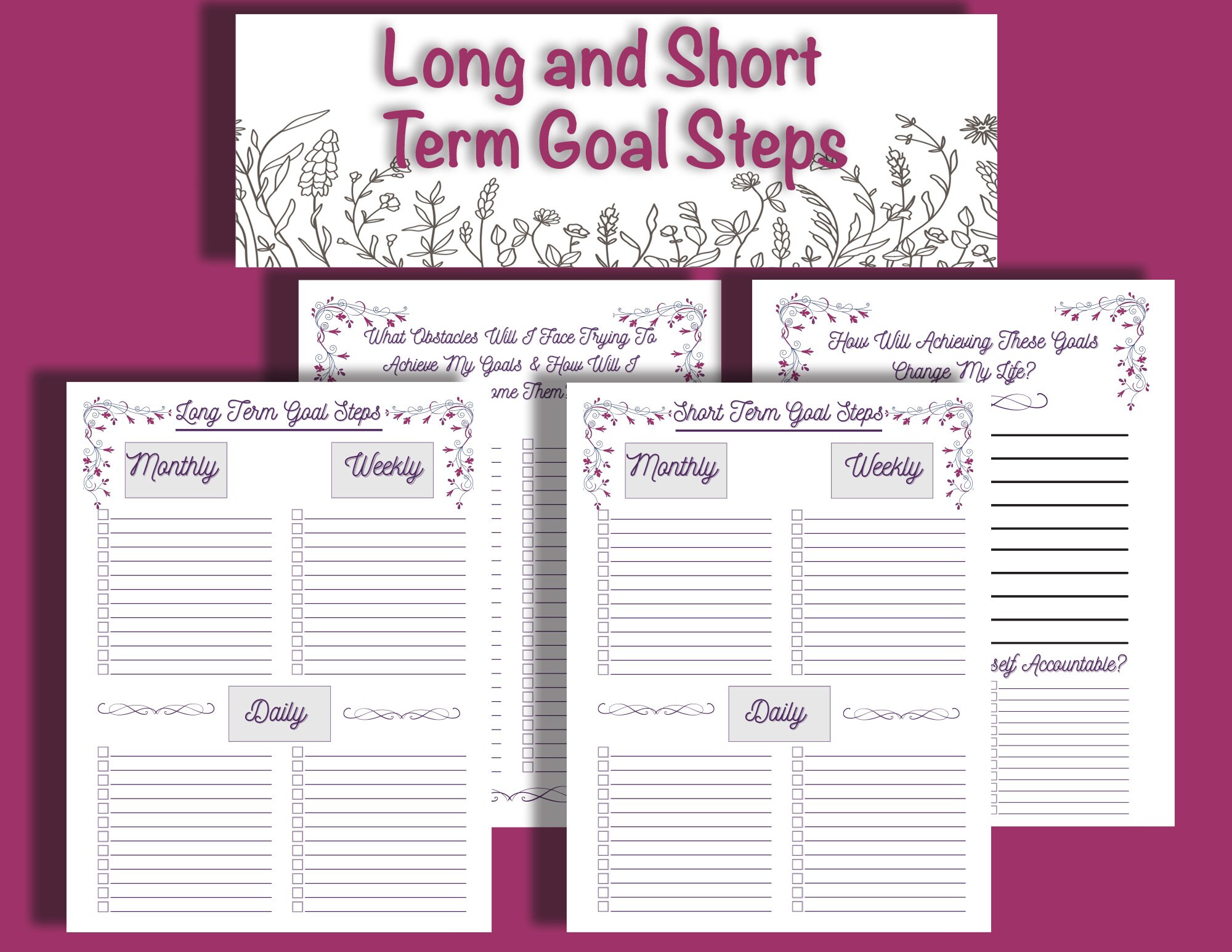 Goal Setting Planner Digital Download - Etsy