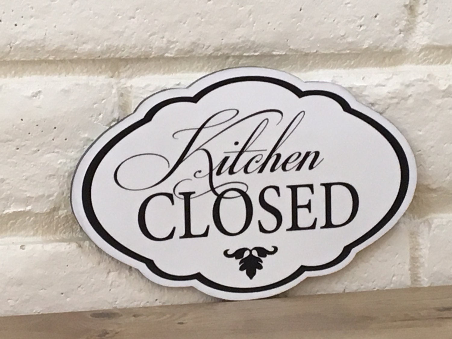 Kitchen Closed Wood Sign Elegant Kitchen Decor Black and Etsy