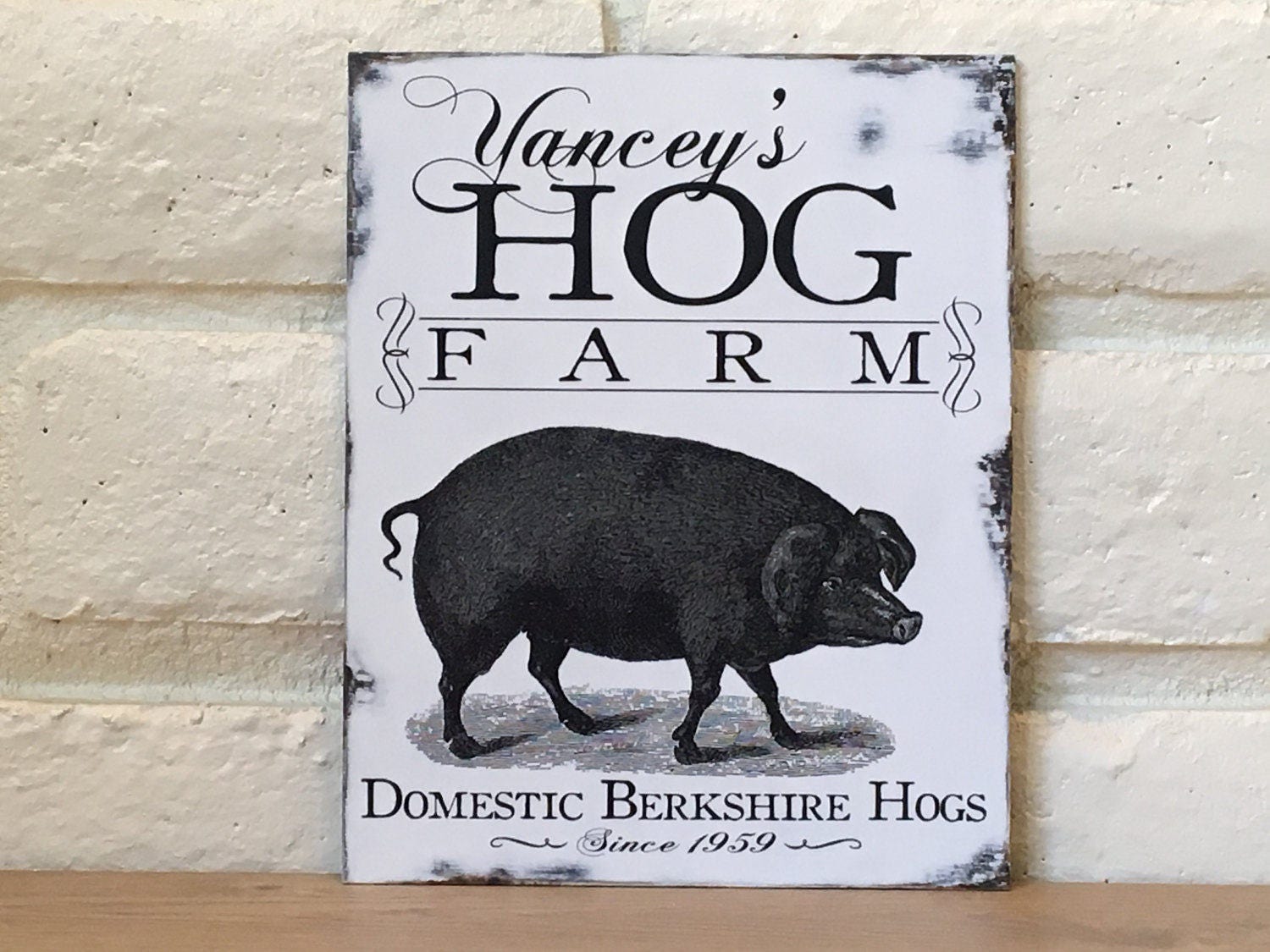 Hog Farm Sign Pig Decor Vintage Pig Sign Hog Farm Signs Etsy