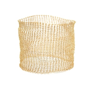 Handmade Wire Crochet Wide Cuff Bracelet - Gold, Silver, Rose Gold, Green, Blue, Pink, Black, Burgundy Options
