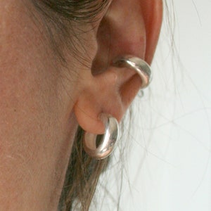 Chunky Hoop Earrings Small Sterling Silver 925