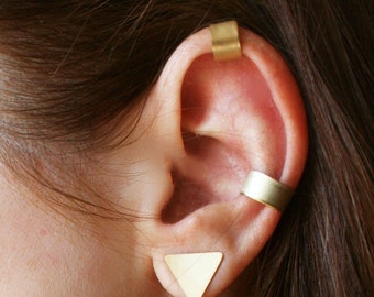 Ear cuff set no piercing Helix and Conch cuff Brass Gold Cartilage earring Wrap earrings