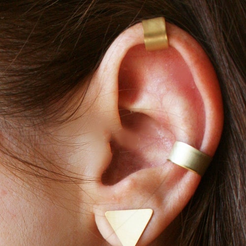 Ear Cuff Set No Piercing Helix and Conch Cuff Brass Gold Etsy