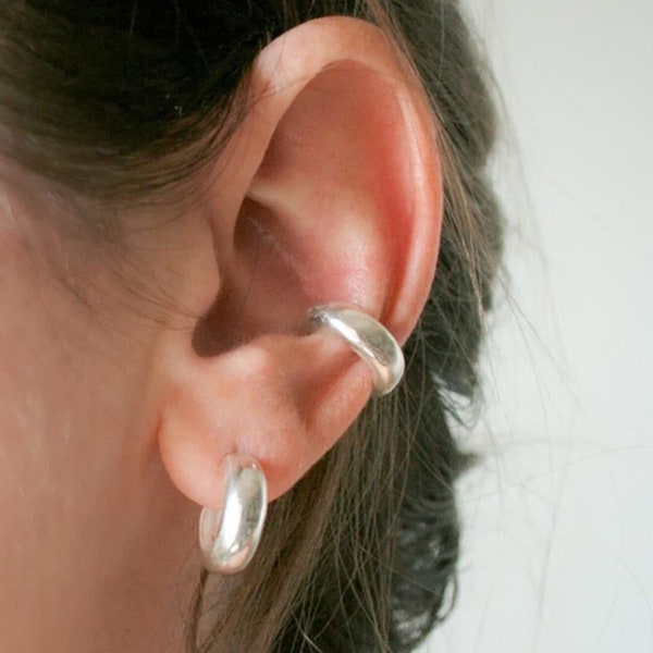 Chunky Ear Cuff: Sterling Silver No Piercing Conch Jewelry