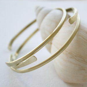Gold Bangle Set of 3 Stackable Brass Cuff Bracelets Gift - Etsy