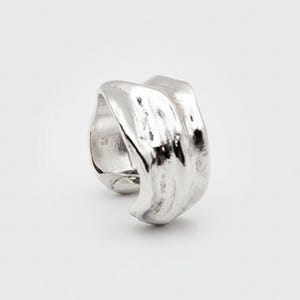 Boucle d'oreille manchette sans piercing : Boucle d'oreille épaisse en argent sterling en forme de conque