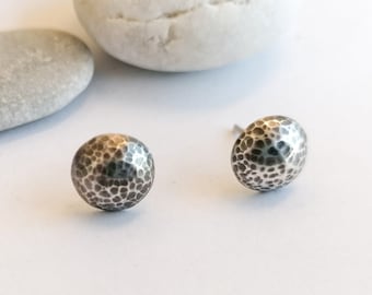 Half Dome Stud Earrings Silver 925 Ball Studs Hollow Button Earrings Minimal Small Cool Everyday Jewelry Gift for Women Posts