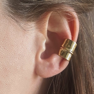 Gouden conch-oormanchet geen piercing messing sieraden nep-oorkraakbeen nep handgemaakt