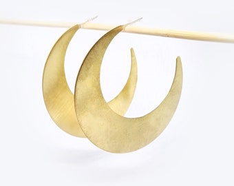 Large brass hoop earrings, huge gold circle earrings, statement jewellery