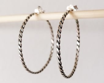 Twist Dainty Hoop Earrings Sterling Silver 925 Modern Trendy Jewelry