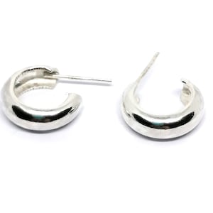 Chunky Hoop Earrings, Small Sterling Silver 925 Hoops, Thick Minimalist ...