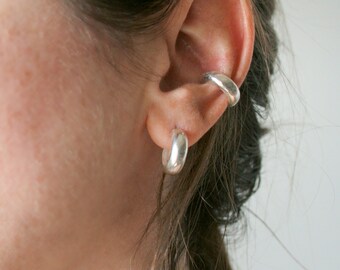 Dikke conch oor manchet oorbel sterling zilver 925