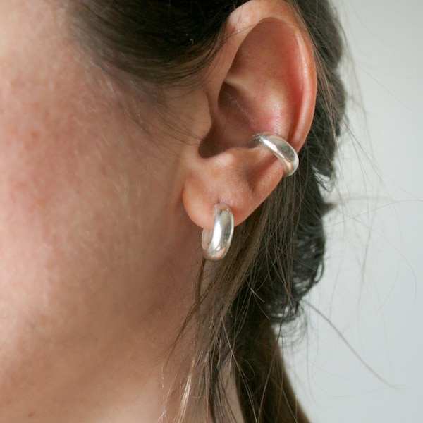 Chunky Conch Ear Cuff Earring Sterling Silver 925