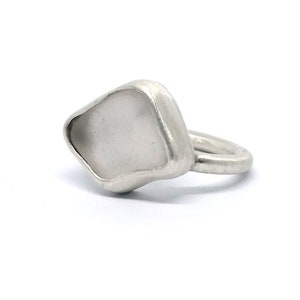 Sea glass sterling silver 925 ring Handmade jewelry One of a kind