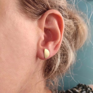 Gold Round Disc Earrings Ear Jackets Studs Front Back Double Sided Geometric Jewellery image 4