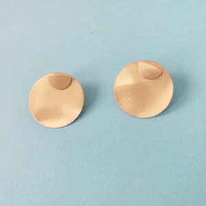Gold Round Disc Earrings Ear Jackets Studs Front Back Double Sided Geometric Jewellery image 5