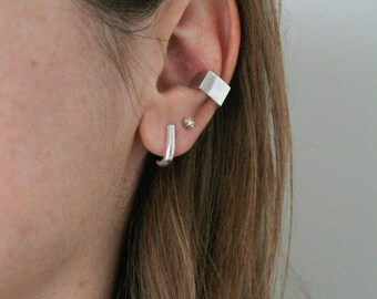 Unusual Chunky Conch Ear Cuff Earring Sterling Silver 925