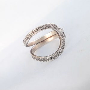 Sterling Silver 925 Ring Handmade Textured Minimalist Unique Ring Gift for Her Women Jewelry image 4