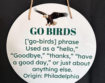 Philadelphia Eagles Brotherly Love  sports Football welcome sign wall hanging gift for sports fan