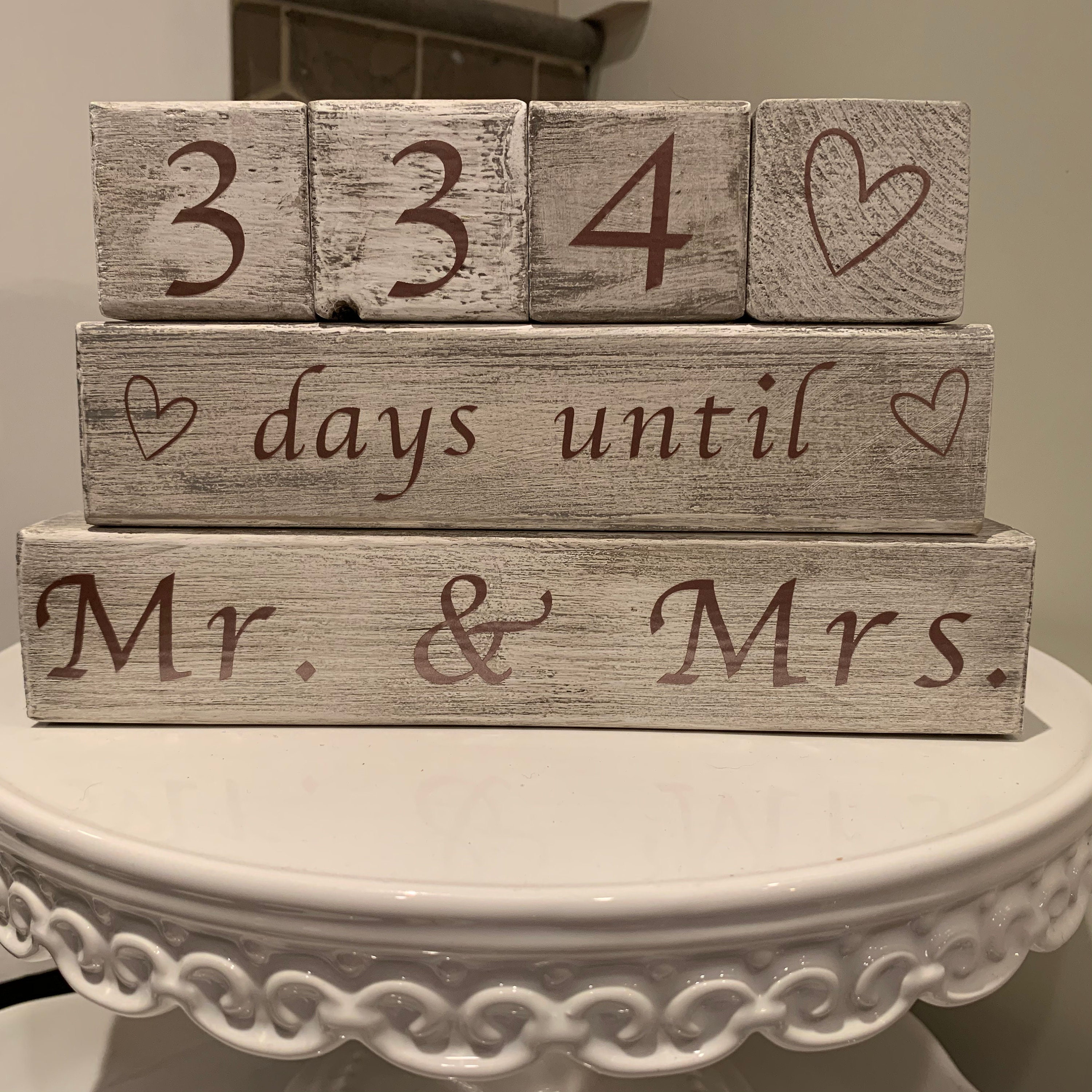 Wedding countdown Wedding calendar Calendar wedding blocks Etsy