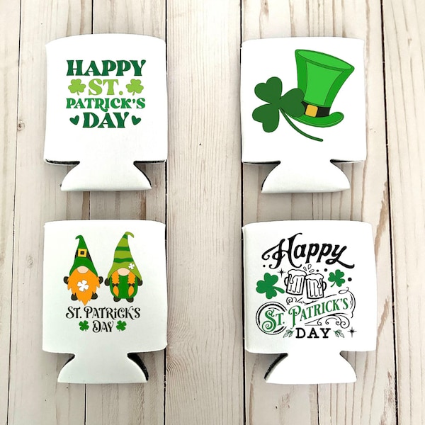 St. Patricks Day Can Coolers St. Pats Koozies Saint Patricks Party Favor St. Patricks Party Gift Cute St. Pattys Day Koozie Custom printed