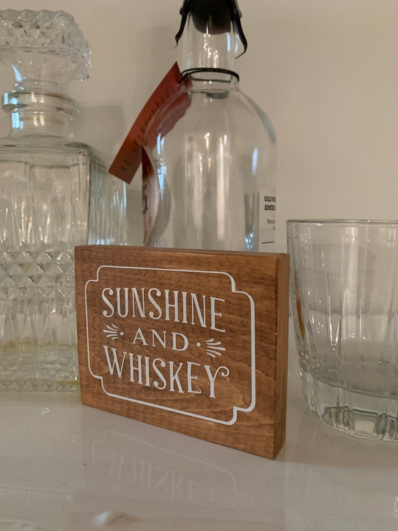 Bar Sign Farmhouse Tier Tray Sign Table Sign Mini Chalkboard Sign Sunshine and Whiskey Sold Here Sign