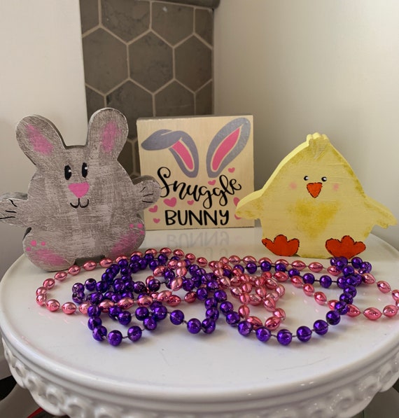 Easter~Tiered Tray Decor~Small Wood Sign~Home~decor~Tiered Tray Sign~gift~Spring~ Easter bunny~snuggle bunny~bunny ears~chick~chicken Il_570xn