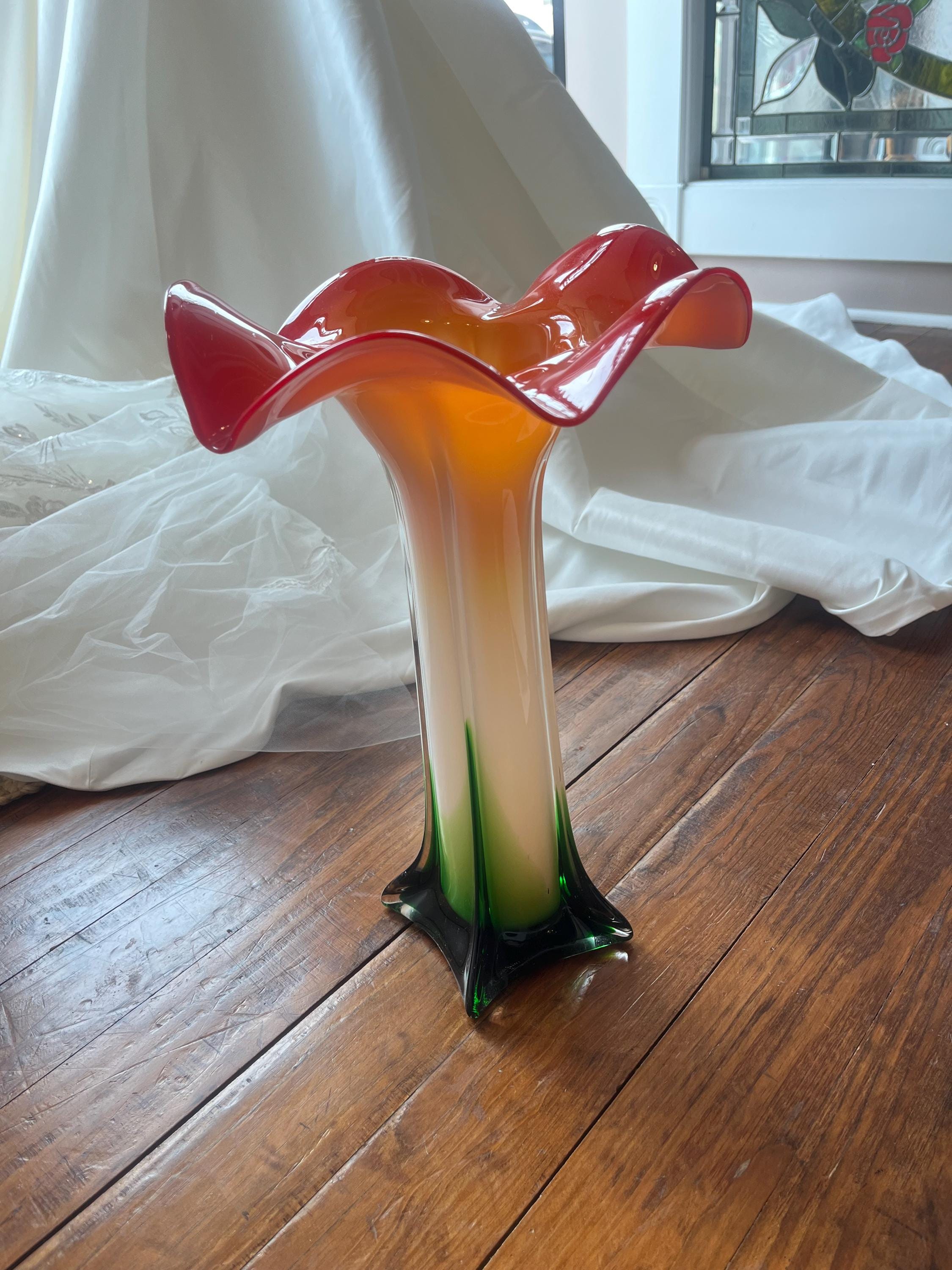 Orange Murano Vase - Etsy