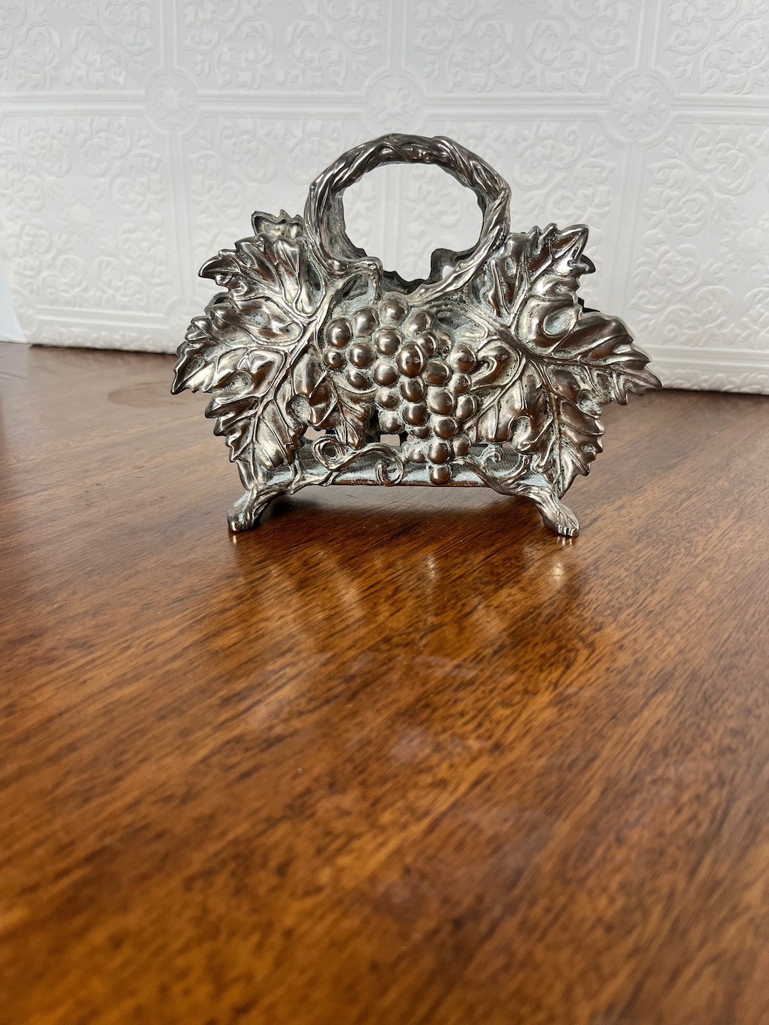 Godinger Silver Plated Napkin Holder With Grape Design. Etsy