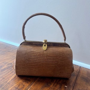 Bolso de mano vintage Bellestone de piel de reptil / Excelente estado vintage / Moda vintage / Monedero con asa superior