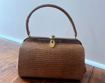 Vintage Bellestone Reptile Skin Handbag. Excellent Vintage Condition.