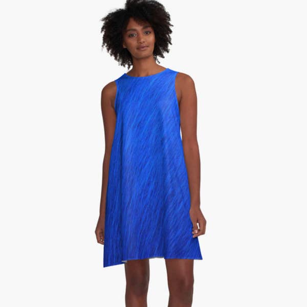 Royal Blue Sleeveless Dress, Sun Dress, Beach Dress, Blue Boho Dress, Royal Blue A-line Dress, Blue Dress, Tunic Dress, Wearable Art Dress