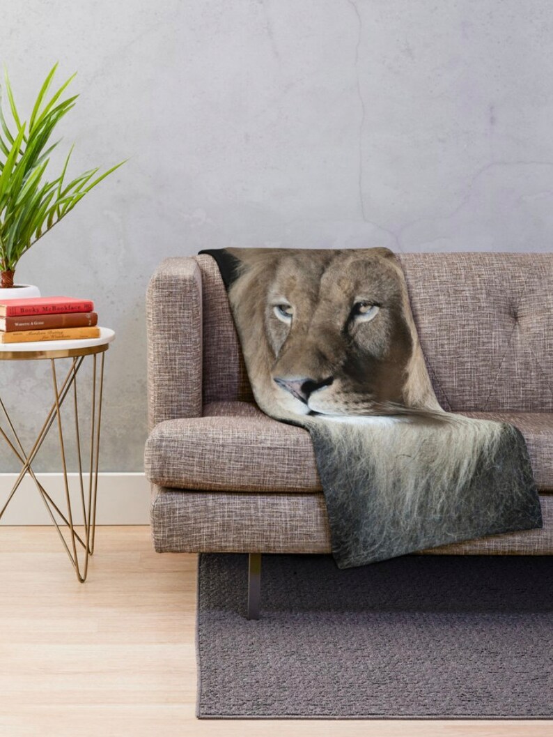 African Lion Blanket Brown Blanket Soft Fleece Blanket Etsy