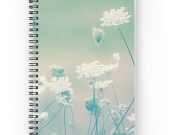 Floral Notebook, Feminine Diary, Gratitude Journal, Dreamy Spiral Notebook, Blank Paper Gift for Women, Nature Photo Notebook, Writing Book