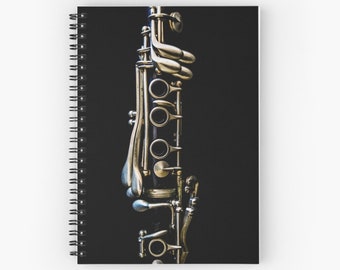 Clarinet Spiral Notebook ~ Music Notebook, Music Gift for Musician, Teen Diary, Music Journal, Music Teacher Gift, Musical Instrument Photo