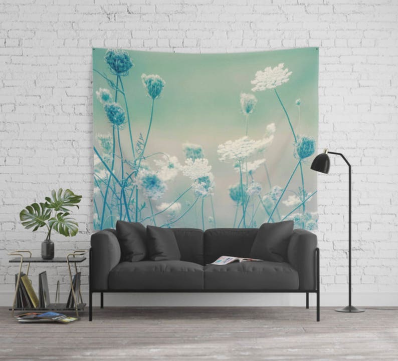 Nature Tapestry, Dreamy Wall Hanging Botanical Tapestry Floral Tapestry