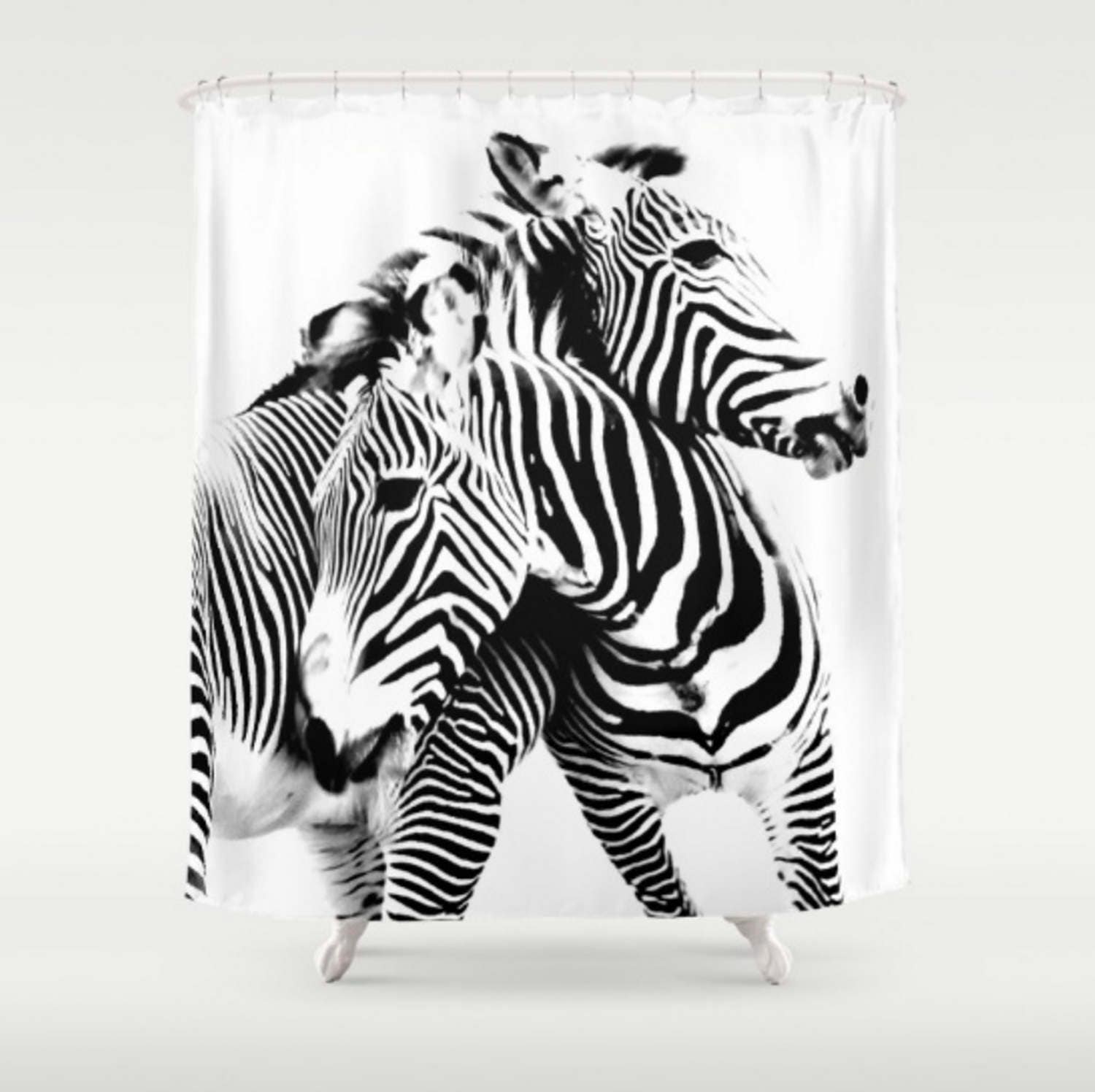 Black and White Shower Curtain Zebra Shower Curtain Black & Etsy