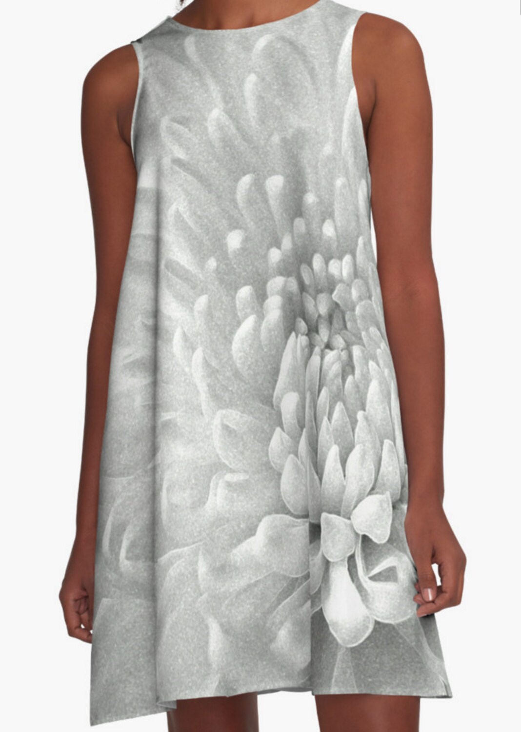 Women's White Floral A-Line Dress